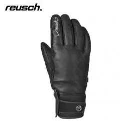 Gant De Shi Reusch Thais Noir Cuir Femme