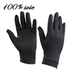 Gants En Soie Naturelle Noir Adulte - Sport à Tout Prix