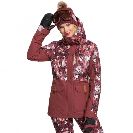 Parka De Ski ROXY Andie Lie De Vin / Imprimé Femme 4 Parka De Ski ROXY Andie Lie De Vin / Imprimé Femme – Image 2