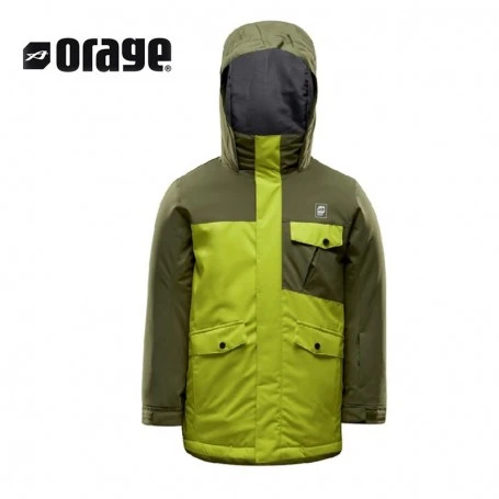 Veste De Ski ORAGE Radar Kaki / Jaune Garçon 3 Veste De Ski ORAGE Radar Kaki / Jaune Garçon