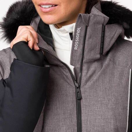 Veste De Ski ROSSIGNOL Ski Heather Jacket Gris / Noir Femme 5 Veste De Ski ROSSIGNOL Ski Heather Jacket Gris / Noir Femme – Image 3