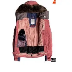 Veste De Ski ROXY Snowstorm Rose Femme -Burton Soldes veste de snowboard roxy snowstorm rose fille 2